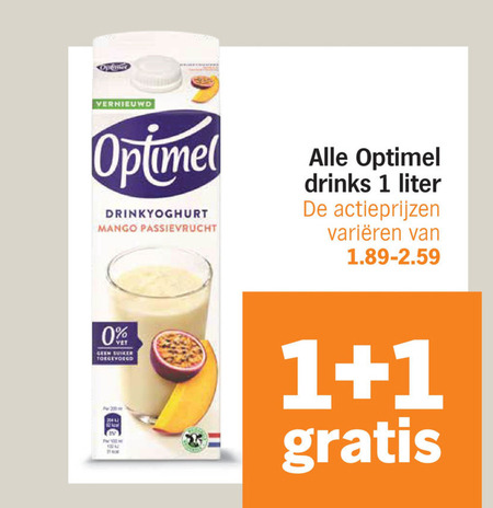 Optimel   drinkyoghurt folder aanbieding bij  Albert&nbsp;Heijn - details