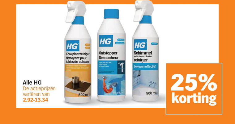 HG   kookplaatreiniger, schimmelreiniger folder aanbieding bij  Albert&nbsp;Heijn - details