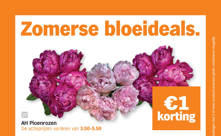 rozen 1 2 zomerse pioenrozen varieeren productvarianten combineren folder aanbieding bij Albert Heijn