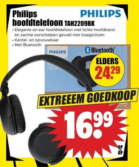 Philips   koptelefoon folder aanbieding bij  Dirk - details