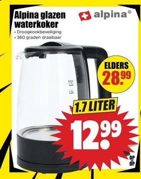 Alpina   waterkoker folder aanbieding bij  Dirk - details
