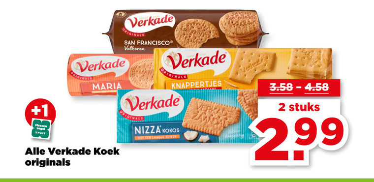Verkade   biscuits folder aanbieding bij  Plus - details