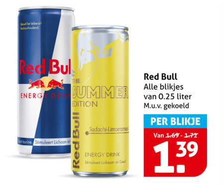 Red Bull   energiedrank folder aanbieding bij  Hoogvliet - details