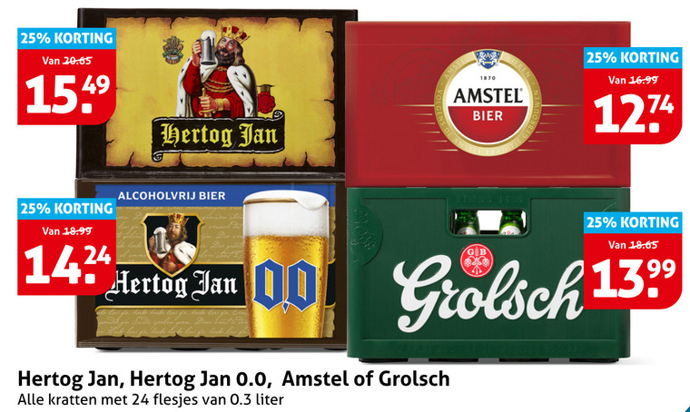 Grolsch   krat bier folder aanbieding bij  Hoogvliet - details