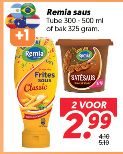 Remia   snacksaus, satesaus folder aanbieding bij  Dekamarkt - details