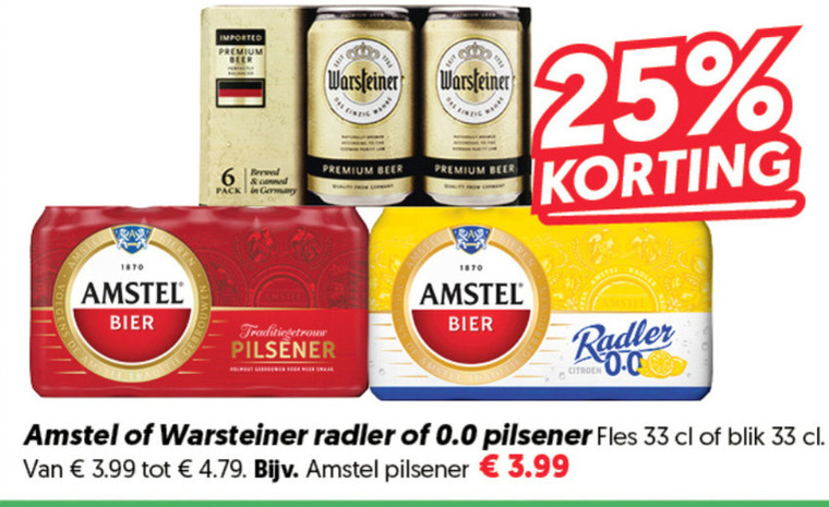 Amstel   radler bier, blikje bier folder aanbieding bij  Dekamarkt - details