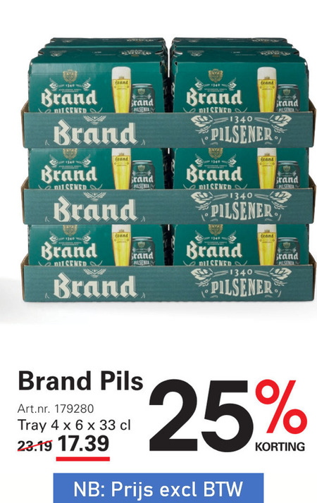 Brand   blikje bier folder aanbieding bij  Sligro - details