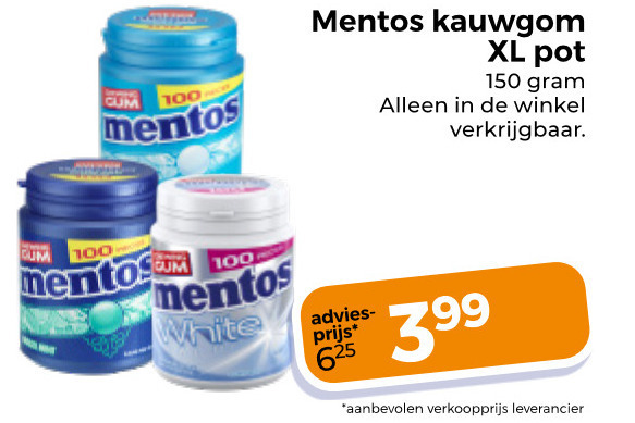 Mentos   kauwgom folder aanbieding bij  Trekpleister - details