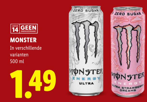 Monster   energiedrank folder aanbieding bij  Lidl - details