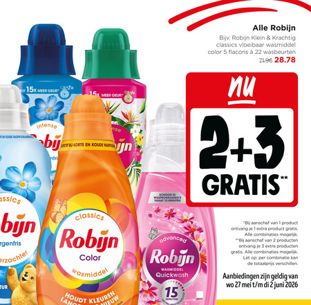 Robijn   wasmiddel folder aanbieding bij  Jumbo - details