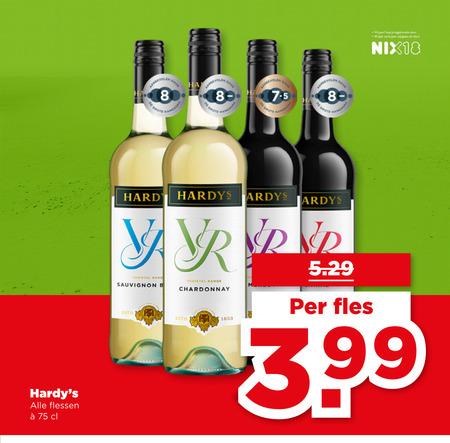 rode wijn witte 8 18 flessen hard hardys rang sauvignon b range chardonnay fles jaar alcohol nix18 3.99 folder aanbieding bij Plus