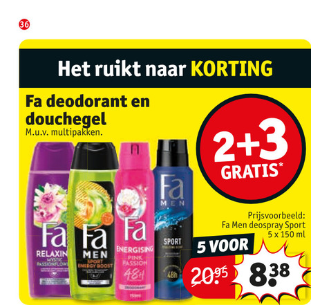 Fa   deodorant, douchegel folder aanbieding bij  Kruidvat - details