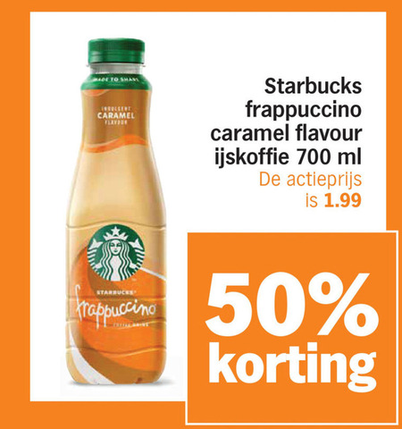starbucks ijskoffie 50 700 to caramel flavour frappuccino ml actieprijs folder aanbieding bij Albert Heijn Starbucks ijskoffie folder aanbieding bij Albert Heijn - details