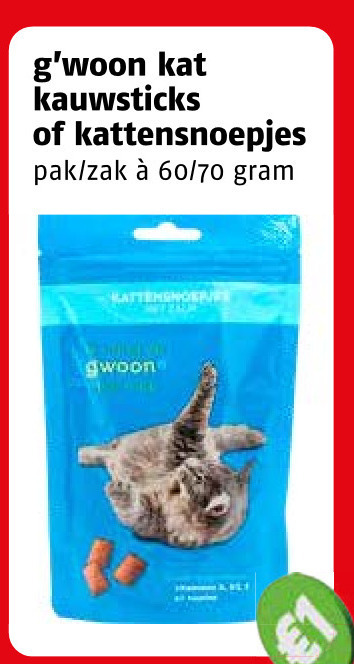 Gwoon   kattensnacks folder aanbieding bij  Poiesz - details