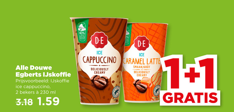 Douwe Egberts   ijskoffie folder aanbieding bij  Plus - details
