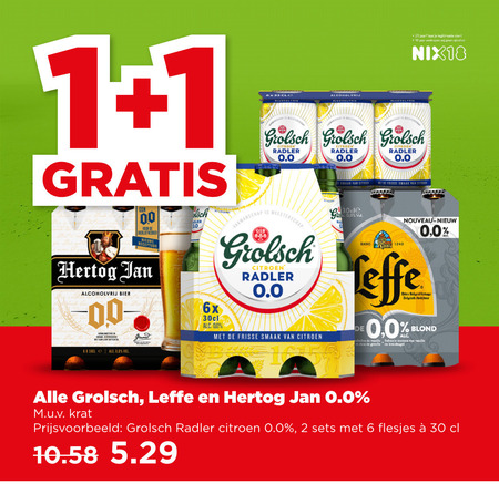 Leffe   alcoholvrij bier folder aanbieding bij  Plus - details