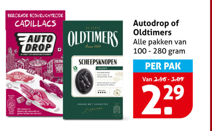 Oldtimers   drop, snoep folder aanbieding bij  Hoogvliet - details