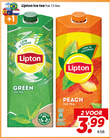 Lipton   ice tea folder aanbieding bij  Dekamarkt - details