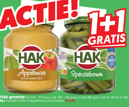 Hak   groenteconserven, appelmoes folder aanbieding bij  Dekamarkt - details