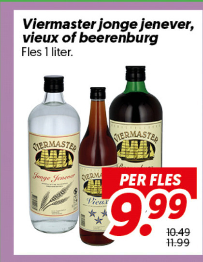 Viermaster   berenburg, vieux folder aanbieding bij  Dekamarkt - details