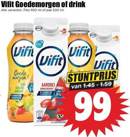 Vifit   drinkyoghurt folder aanbieding bij  Dirk - details