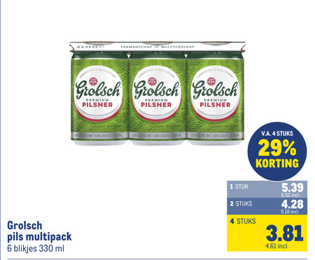 Grolsch   blikje bier folder aanbieding bij  Makro - details