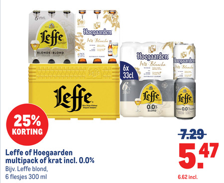 leffe hoegaarden speciaalbieren krat bier witbier 6 25 27 100 300 akc anno dieren belgisch blonde blond nuances vanille clou vleugje kruidnagel beer pack 4 9 wit blanche wheat brewed with coriander orange naturally cloudy belge abdijbier multipack 0.0 ml 6x biere pod b folder aanbieding bij Makro Hoegaarden krat bier, witbier folder aanbieding bij Makro - details
