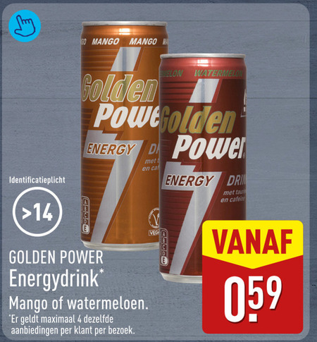 Golden Power   energiedrank folder aanbieding bij  Aldi - details