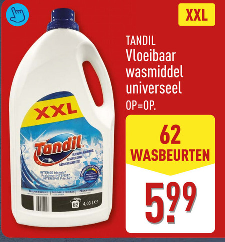 wasmiddel xxl lessive liquide intense fraicheur intensive frische formule nouvelle 4 le vloeibaar wasbeurten folder aanbieding bij Aldi