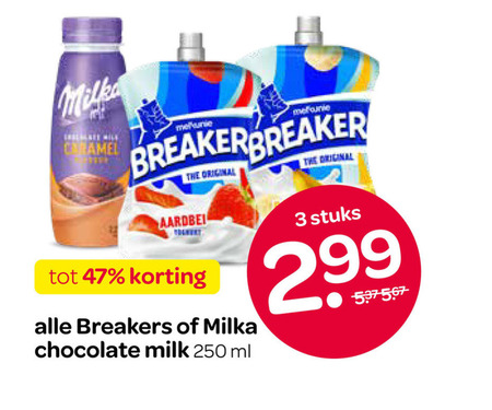 Breaker   chocolademelk, zuivelsnack folder aanbieding bij  Spar - details