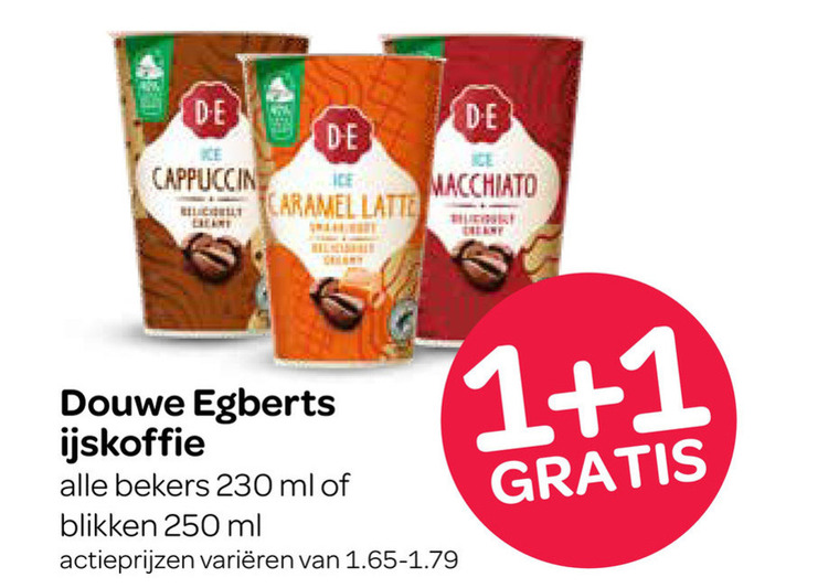 Douwe Egberts   ijskoffie folder aanbieding bij  Spar - details