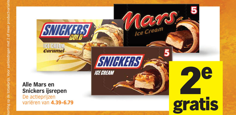 Snickers   ijsreep folder aanbieding bij  Albert&nbsp;Heijn - details