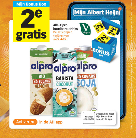 Alpro   soja melk folder aanbieding bij  Albert&nbsp;Heijn - details