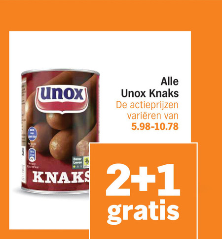 Unox   knakworst folder aanbieding bij  Albert&nbsp;Heijn - details