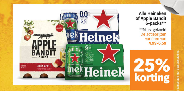 Heineken 0.0   blikje bier folder aanbieding bij  Albert&nbsp;Heijn - details