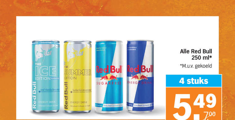 Red Bull   energiedrank folder aanbieding bij  Albert&nbsp;Heijn - details