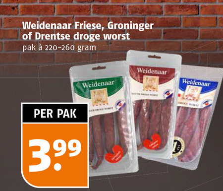 Weidenaar   droge worst folder aanbieding bij  Poiesz - details