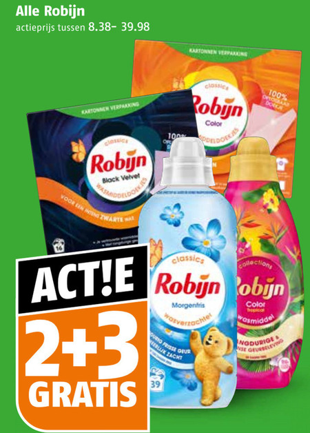 Robijn   wasmiddel, wasverzachter folder aanbieding bij  Poiesz - details