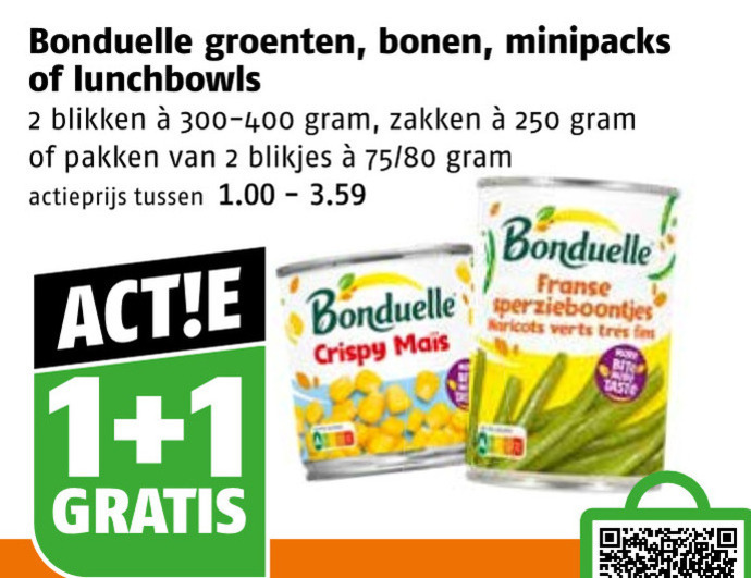 Bonduelle   groenteconserven folder aanbieding bij  Poiesz - details