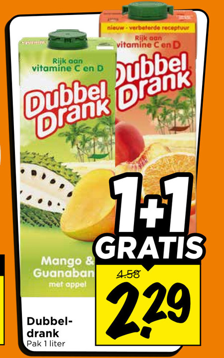 Dubbeldrank   fruitdrank folder aanbieding bij  Vomar - details