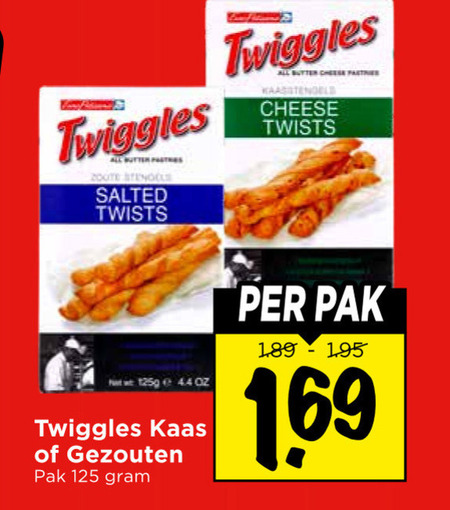 Twiggles   kaasstengels folder aanbieding bij  Vomar - details