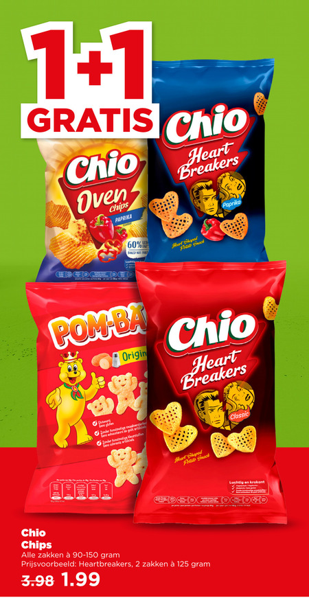 Chio   chips, zoutje folder aanbieding bij  Plus - details