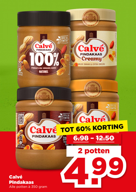 Calve   pindakaas folder aanbieding bij  Plus - details