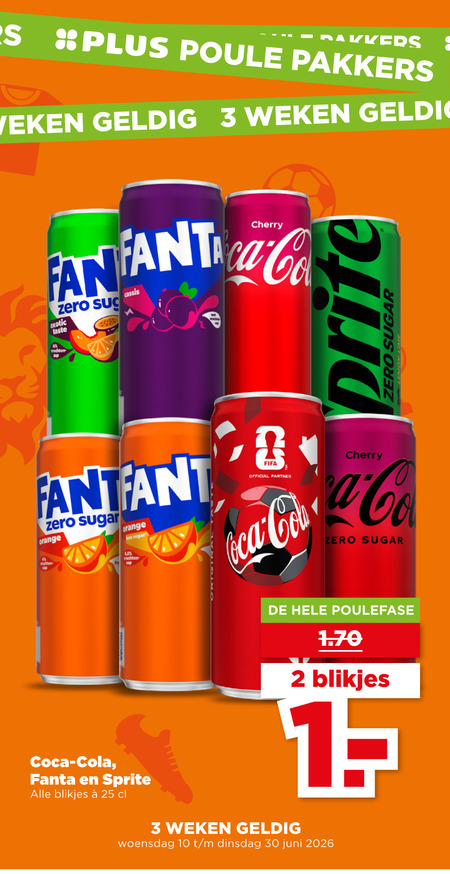 Coca-Cola   frisdrank, cola folder aanbieding bij  Plus - details