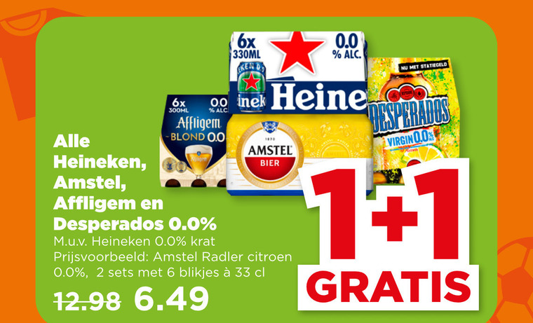 Affligem   blikje bier, alcoholvrij bier folder aanbieding bij  Plus - details
