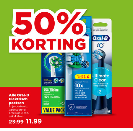 Braun Oral-B   electrische tandenborstel, opzetborstel folder aanbieding bij  Plus - details