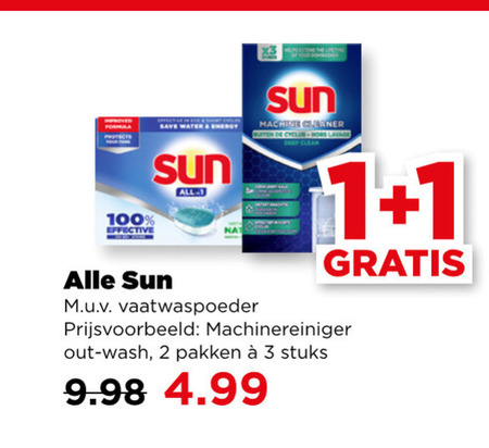 Sun   vaatwasmiddel, vaatwasmachinereiniger folder aanbieding bij  Plus - details