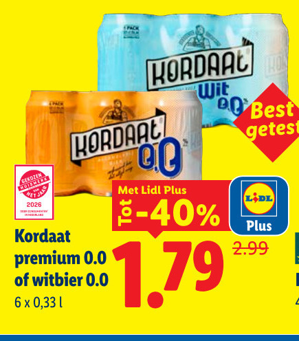 Kordaat   alcoholvrij bier folder aanbieding bij  Lidl - details