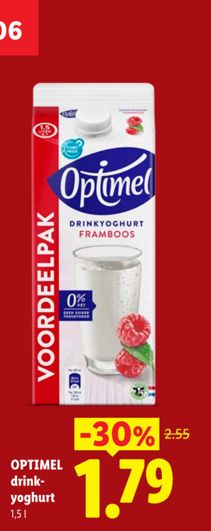 Optimel   drinkyoghurt folder aanbieding bij  Lidl - details