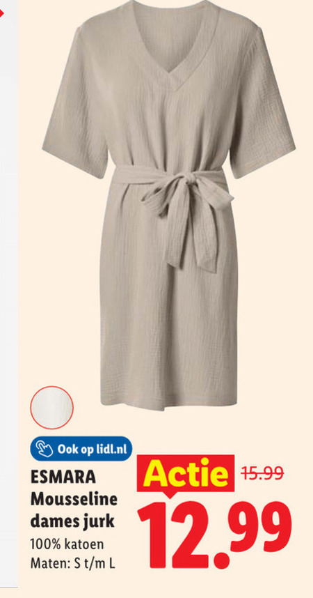 damesjurk 100 lidl.nl esmara dames jurk katoen maten l folder aanbieding bij Lidl